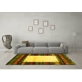 thumbnail image 3 of Ahgly Company Machine Washable Indoor Round Abstract Yellow Contemporary Area Rugs, 5' Round, 3 of 4