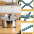 thumbnail image 3 of Uxcell 3 Pcs Trivet de Silicona Plegable, Alfombrillas para Ollas y Sartenes Calientes, Soporte Antideslizante Expandible Resistente al Calor para Platos Tazas Encimera de Cocina Mesa, Azul, 3 of 7