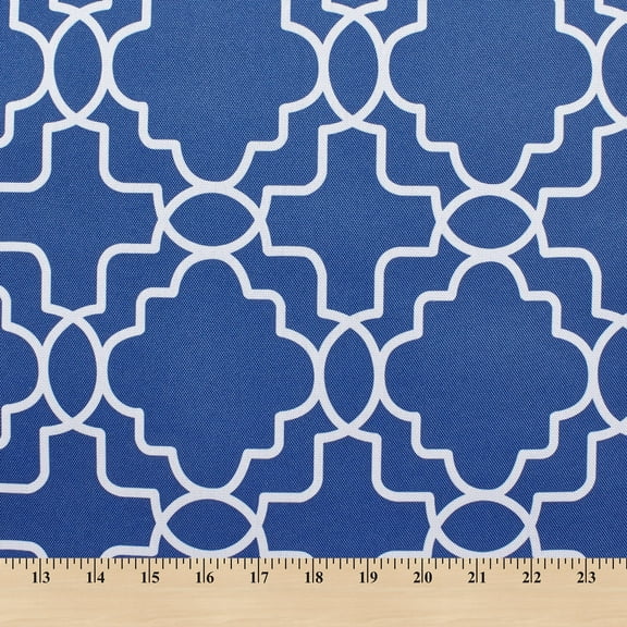Ottertex Printed Canvas Fabric Waterproof Outdoor 60" Wide 600 Denier Sold by The Yard (Blue Trellis)
