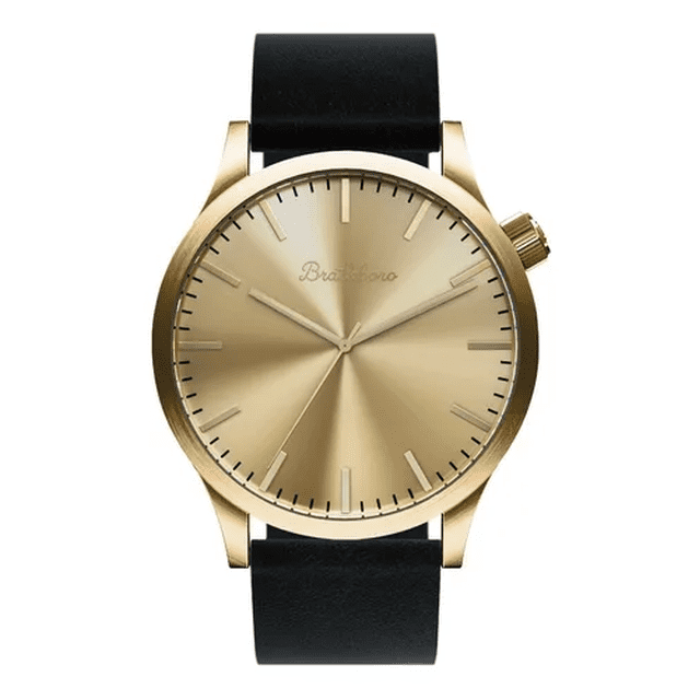 Reloj de Muñeca Malubero Bratleboro Hombre Negro con Dorado