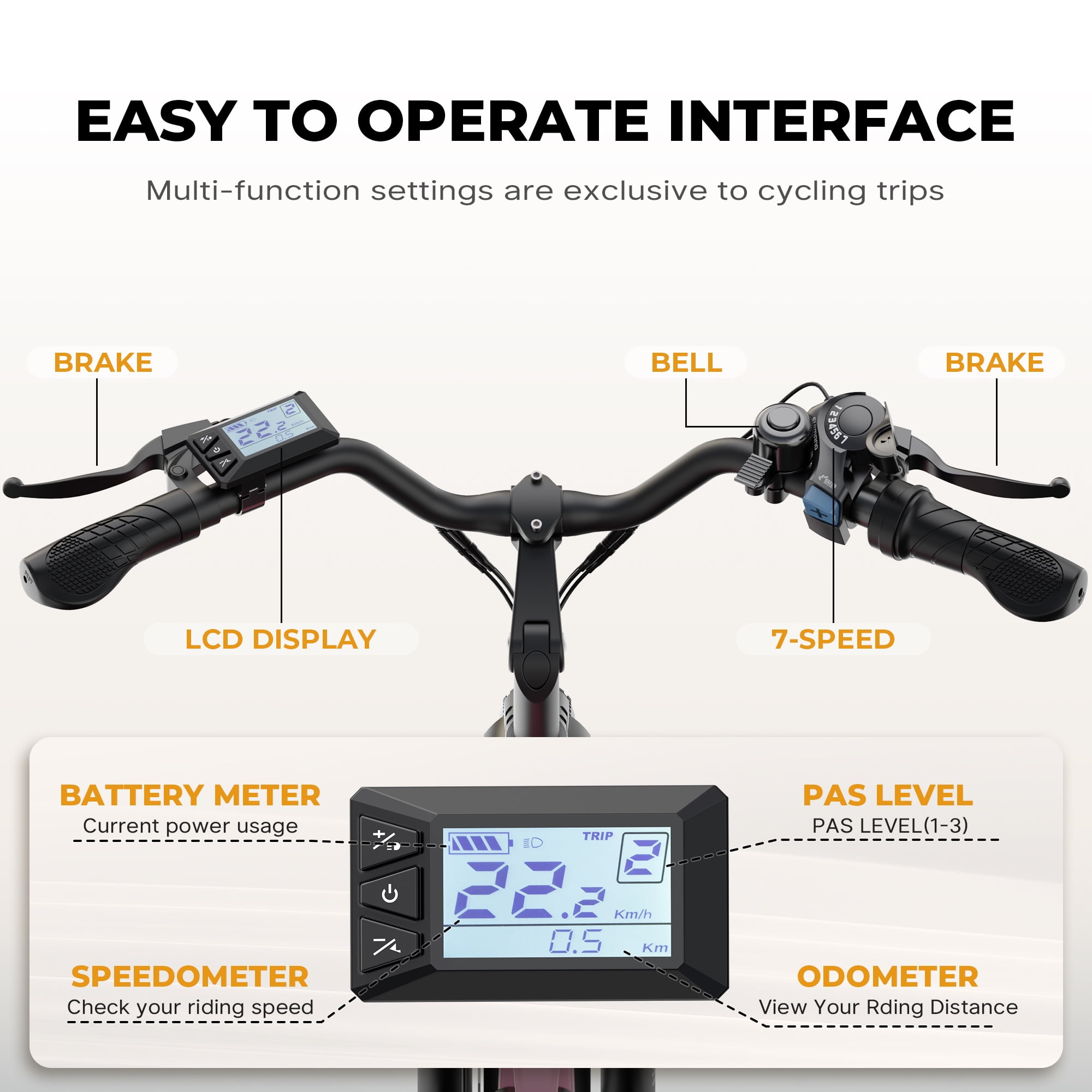 VARUN Electric Bike, 24" EBike with 750W Peak Motor, 48V 374.4Wh Removable Battery, 20+MPH, 7-Speed Gears, Includes Bike Pump, Phone Holder & Bike Lock - Commuter E-Bike for Men & Women, UL2849