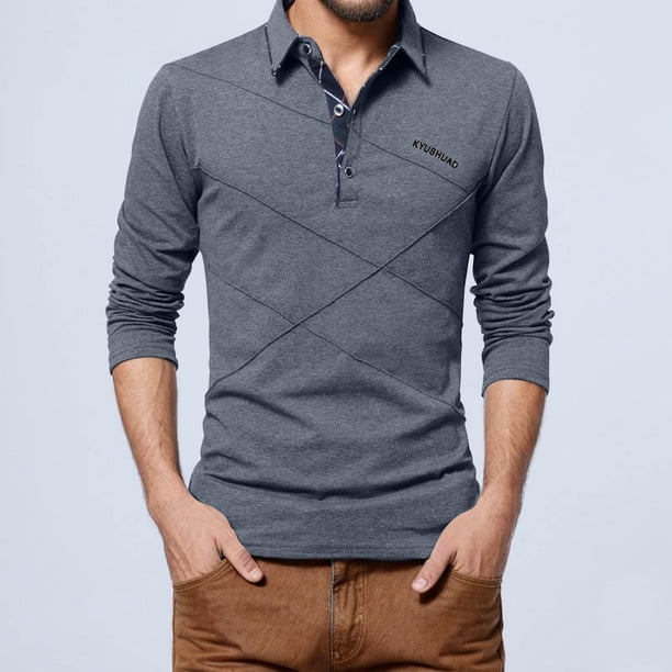pstuiky manga larga para hombre, Camisa informal holgada de manga larga con solapa y botones a rayas para hombre salir tops xxl