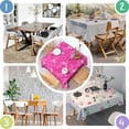 thumbnail image 4 of Pink Ribbon Pattern Square Tablecloth,Waterproof Square Table Cover,Wipeable Spillproof Washable Table Cover for Home Kitchen Party Decor 42"X42"(107x107cm), 4 of 6