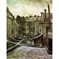 thumbnail image 2 of Van Gogh, Vincent 26x32 White Modern Wood Framed Museum Art Print Titled - Backyards Old Houses Antwerp Snow, 2 of 4