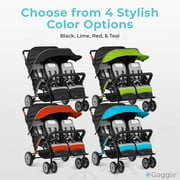 Foundations Gaggle Compass 4-Seat Quad Stroller, Reclining Seats with Canopy, Black