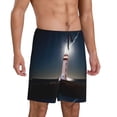 thumbnail image 2 of Balery Peggy's Cove Lighthouse Pantalones cortos de pijama de punto de algodón para hombre con cinturilla y bolsillos-Small, 2 of 6