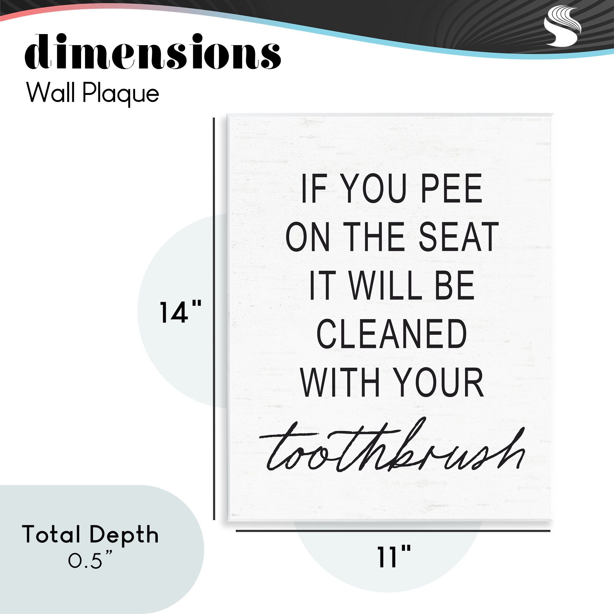 Sassy Clean With Toothbrush Warning Wall Plaque Art, design by Lettered and Lined
