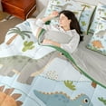 thumbnail image 4 of jejeloiu Kawaii Dinosaur 7-Piece Twin Bedding Sets,Hawaii Coconut Tree Bedding Comforter Set For Dino Boys Reversible, 4 of 8