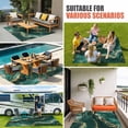 thumbnail image 4 of Teal Golden Marble Outdoor Rug for Patio/Deck/Porch, Non-Slip Large Area Rug 4 x 6 Ft, Modern Farmhouse Gradient Texture Indoor Outdoor Rugs Washable Area Rugs, Reversible Camping Rug Carpet Runner, 4 of 8