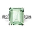 thumbnail image 2 of Auriga Fine Jewelry 925 Sterling Silver Rhodium Green Quartz Engagement Ring Size 7 for Women, 2 of 5