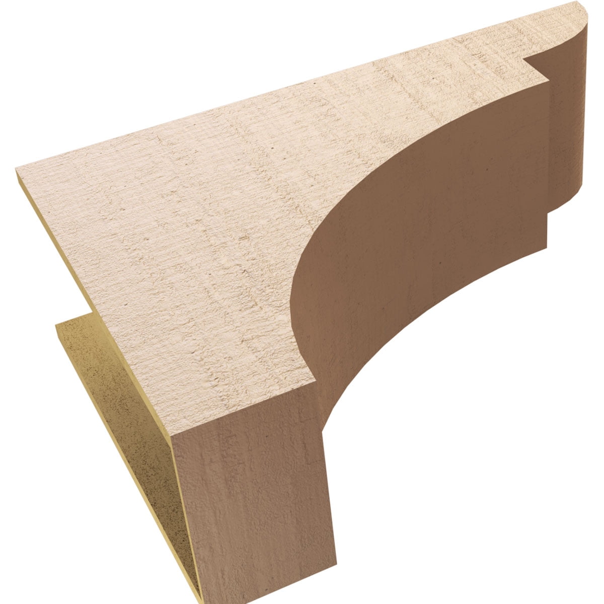 12"W x 36"D x 24"H Classic Yorktown Rough Cedar Woodgrain TimberThane Corbel, Primed Tan