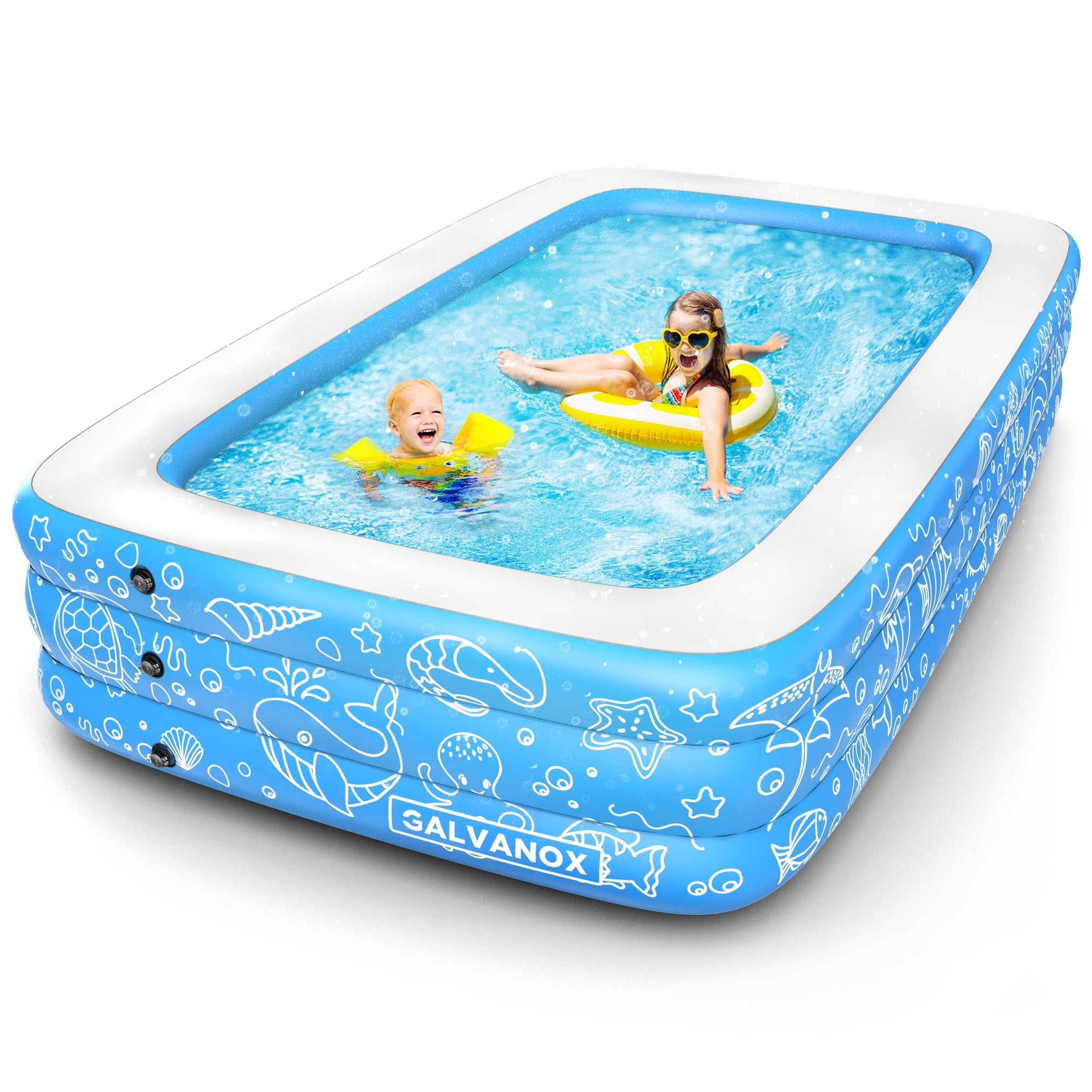 183cm family inflatable pool above ground swimming pool kid adult children blue