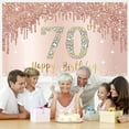 thumbnail image 5 of Happy 70th Birthday Banner Backdrop Decorations for Women, Rose Gold Happy 70th Birthday Banner Bac Birthday Party Sign Supplies, Pink 90 Year Old Birthday Poster Background Photo Booth Props Decor, 5 of 10