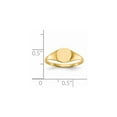 thumbnail image 5 of Solid 14k Yellow Gold 6.5x7.5mm Closed Back Engravable Monogram Signet Ring Band Size 6, 5 of 6