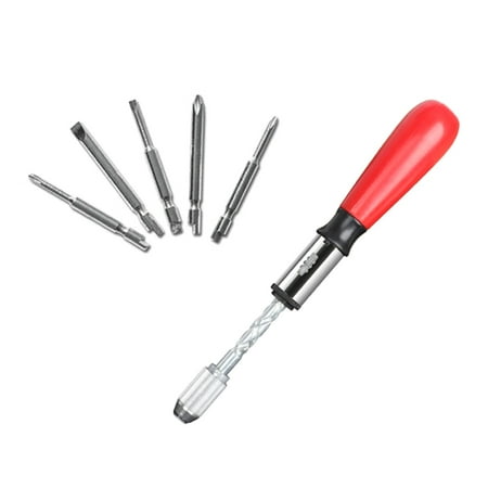 

SEFUONI Adjustable Spiral Ratchet Screwdrivers Semi Automatic Screwdriver Bits Kit 5 in1