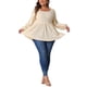 thumbnail image 2 of Blusas de Talla Grande Agnes Orinda para Mujeres, con Cuello Redondo, Manga Larga, Top de Peplum de Punto 4X Beige, 2 of 6