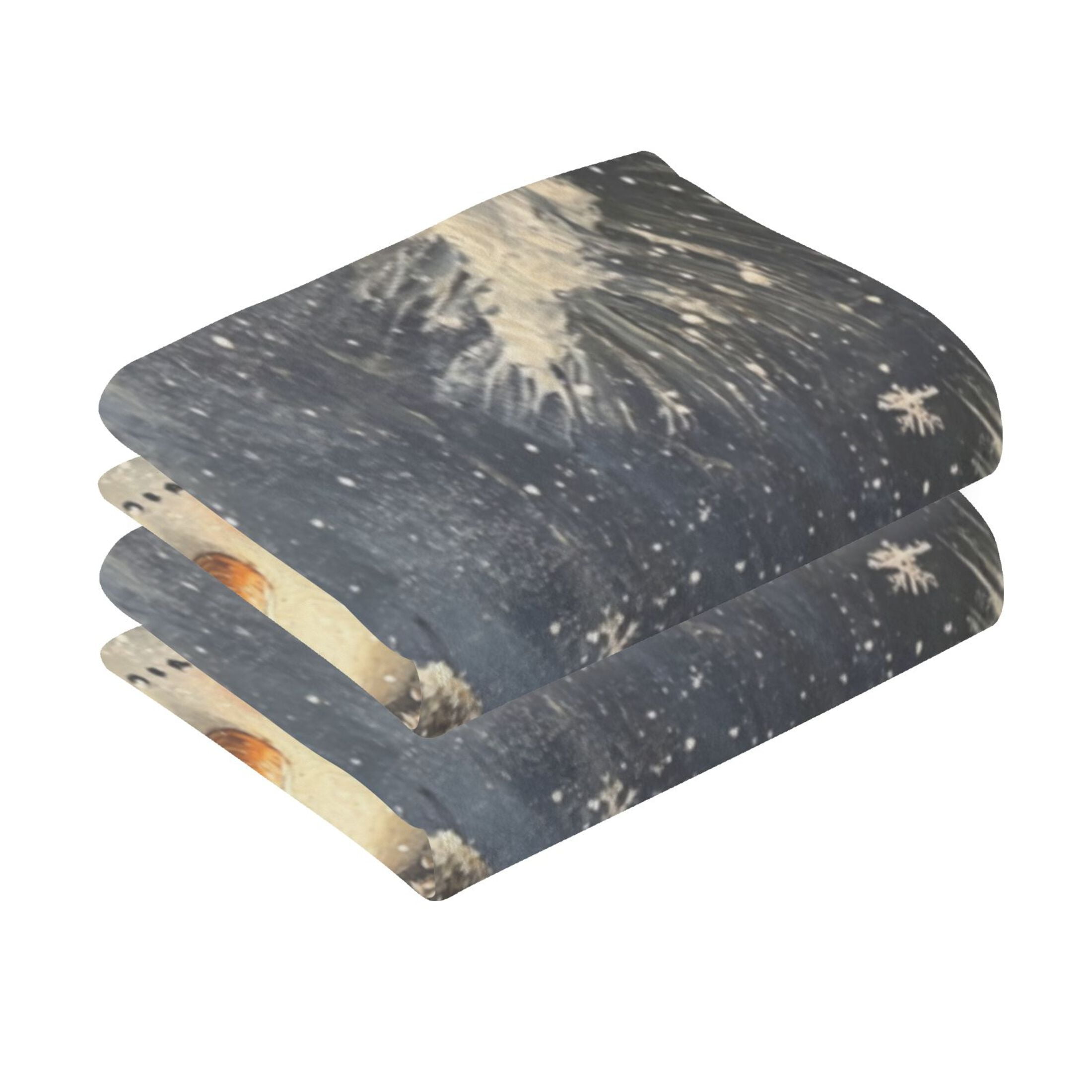 Cotton Towel Two-Piece 16x28 Inch One Sizex2 Face Towel Set Towel Set Cotton Hand Bath Towel Bathroom Beach Christmas White Snowman