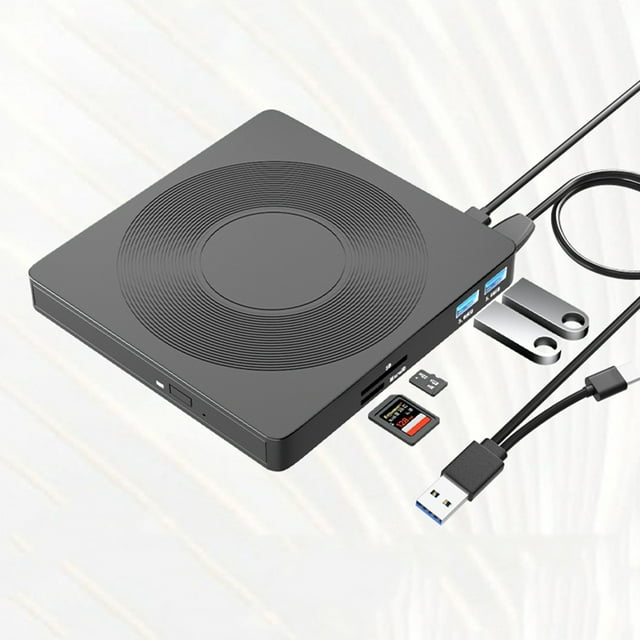 EGNMCR 3.0 USB And Type-C Multifunctional 6 In 1 External Optical Drive DVD Mobile Optical Disc Drive Portable Player Thin Compact Disc Drive Plastics optical drive