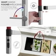 thumbnail image 4 of Robinet de Cuisine Élégant à Poignée Unique 20 7⁄8 Pouces Ht en Acier Inoxydable Brossé avec Tuyau à Bec Rouge Trois Modes K-140R, 4 of 9