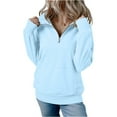 thumbnail image 3 of Womens Sweatshirt Casual Long Sleeve Half Zip Pullover Lightweight Sweatshirts Tops Fall Fashion Outfits 2025 Sky Blue M, 3 of 6