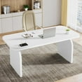 thumbnail image 3 of Tribesigns 63-Inch Wood Executive Desk, Modern Large Office Computer Desk Workstation for Home Office (White), 3 of 5