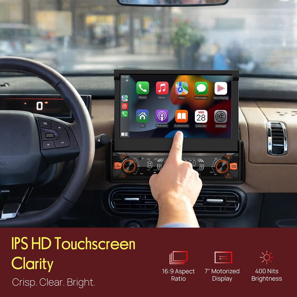 Pyle PLTS80 7" Touchscreen Single DIN Bluetooth AM/FM Car Receiver w/Camera