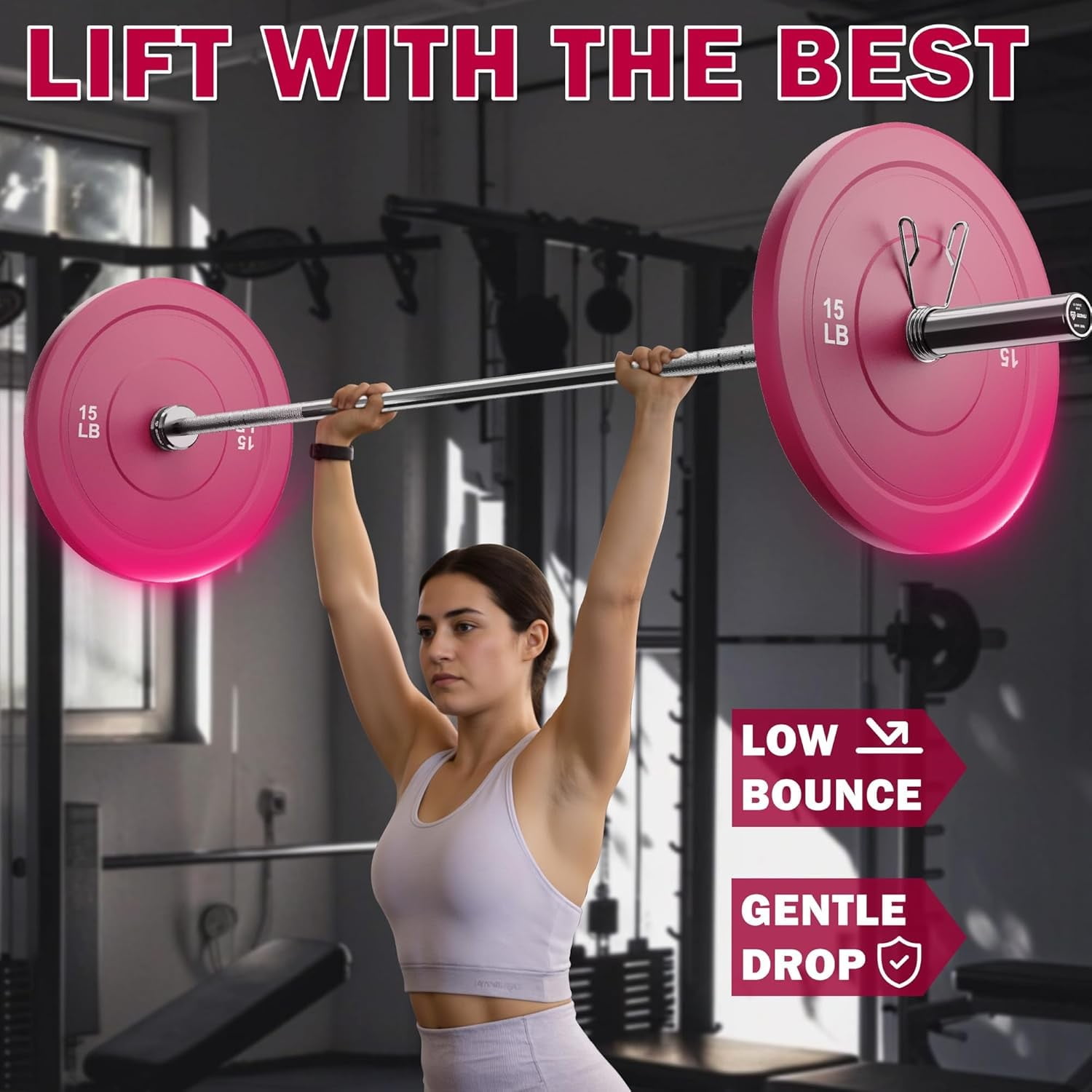 10/15/25 lb Colored Bumper Weight Plates Olympic Weight Plate Set,Rubber Weight Plates Set for Home Gym, Barbell Weights Plates for Weight Lifting and Strength Training