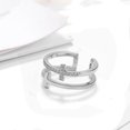 thumbnail image 1 of Anillo de dedo cruzado doble brillante liwang anillos abiertos ajustables regalo de joyería mujer, 1 of 2