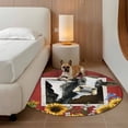 thumbnail image 3 of Cows Sunflowers 3ft Area Rug, Spring Botanical Floral Bees Red Barn Washable Non-Slip Small Round Rugs for Entryway Bedroom Kitchen, Soft Circle Carpet for Dining Room, Playroom Nursery Rug, 3 of 9