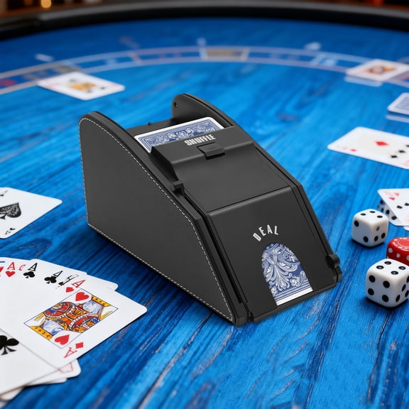 110V Automatic Shuffle Machine, 1-2 Decks Electric Card Shuffler for Bridge or Poker-sized Playing Cards, Paper Cards, and Plastic Cards.
