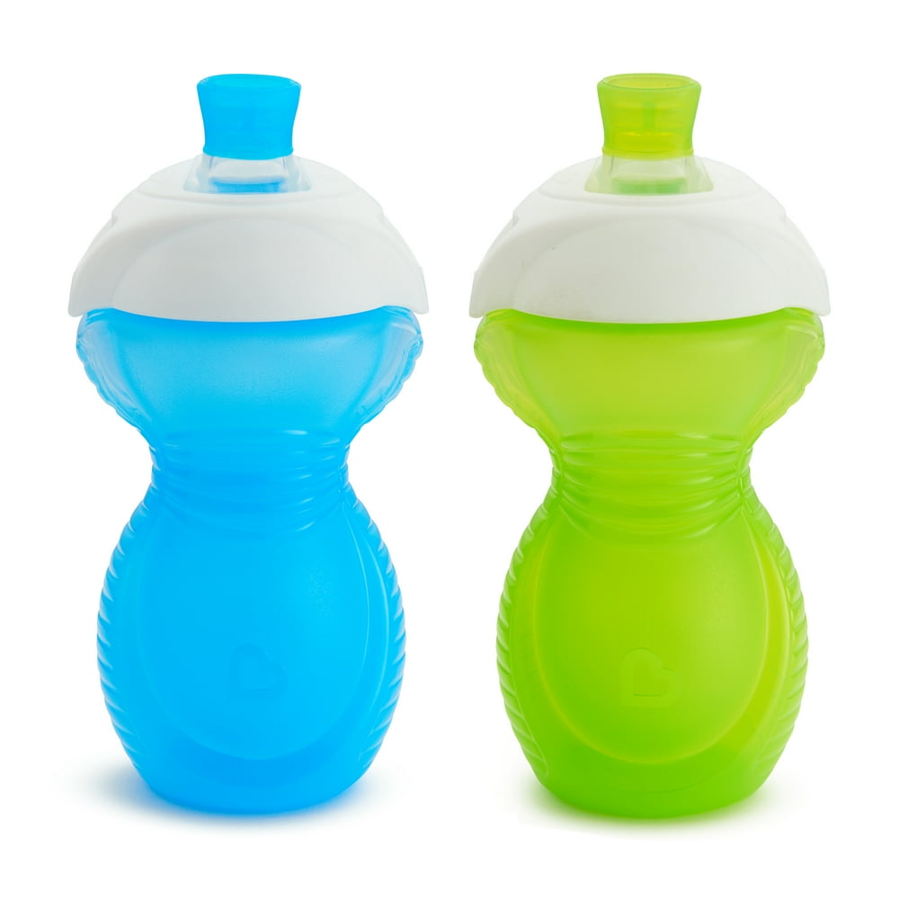 Munchkin Click Lock Bite Proof Sippy Cup, 9 Ounce, Blue/Green, 2 Pack