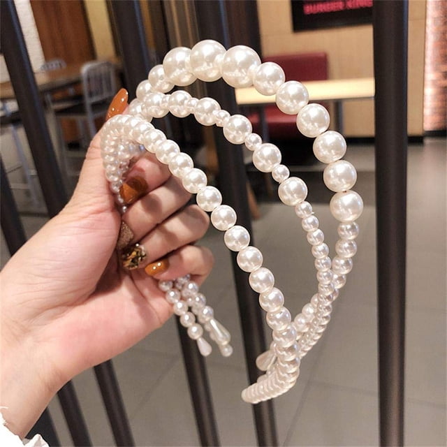 3 uds. De diademas de perlas de imitación blancas, aro para el pelo de novia, accesorios para el cabello de boda, diademas de perlas para mujeres y niñas Xemadio HMHZ332