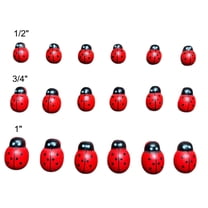 Wood Flatback Scrapbook Ornament Ladybug Button (1"- 100 pcs)