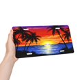thumbnail image 4 of KAKALAD Blossom Floral Palm Trees At Sunset 01 Aluminum Universal Car Vehicles License Plate 6" x 12" (4 Holes), 4 of 9