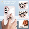 thumbnail image 3 of Allytech Crystal Clear Case for Samsung Galaxy S24 with 360° Rotatable Ring Holder Kickstand, [Compatible with MagSafe] Soft Bumper + Hard PC Hybrid Protective [Non-Yellowing] Case, Pink, 3 of 7