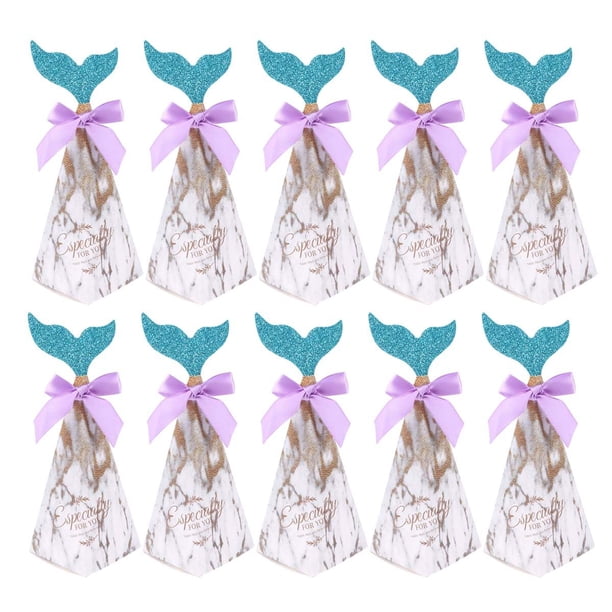 EeaseMX 25 cajas creativas de dulces con forma de sirena, pirámide triangular, para regalo de boda, suministros para fiestas, cajas de chocolate (doradas)
