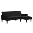 DHP Hudson Small Space Sectional Sofa Futon, Dark Gray Linen
