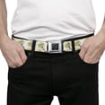 thumbnail image 3 of Buckle-Down Belt, Seatbelt Buckle Belt, Fist Pump White Yellow, 30 to 44 Inches, 3 of 9