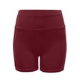 thumbnail image 4 of Siminsem Women's 5 Inch High Waisted Biker Shorts with Pockets Tummy Control Spandex Yoga Shorts for Women Buttery Soft Workout Gym Athletic Running Shorts 4 Way Stretch, Wine,XL, 4 of 6