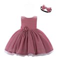 thumbnail image 2 of Lilgiuy Toddler Girls Princess Piano Dress Comfortable Solid Color Sleeveless Flower Skirt Casual Puff Dress With Headband Decoration Summer Sales, 2 of 5