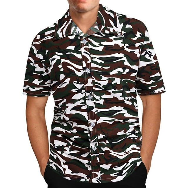 CEHVOM Chemise à Manches Courtes à Imprimé Hawaïen pour Hommes en Solde