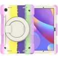 thumbnail image 4 of ELEHOLD Military Grade Shockproof Case For Samsung Galaxy Tab A8 10.5 (2022), Heavy Duty Protection Ring Stand Cover, Adjustable Angel, Detachable Shoulder Strap, Pencil Holder, Colorful Purple, 4 of 11