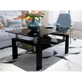 thumbnail image 6 of Black Glass End Tables Living Room Set of 2, Small Glass Table, Black Side Table with Tempered Glass Top, Metal Frame, for Living Room Bedroom (All Black, 2Pcs End Tables), 6 of 11