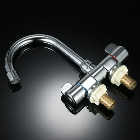 Foldable Rv Faucet Rotating Two Handle Deck Wall Mounted Rv