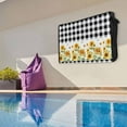 thumbnail image 6 of Outdoor TV Cover 52 to 55 Inches, Farmhouse Sunflowers Country Retro Black And White Plaid Waterproof TV Cover with Remote Control Pocket, Flat Screen TV Cover Protector for Outside TV, 6 of 6