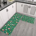 thumbnail image 2 of Green Christmas Santa and Icon Pattern Kitchen Rugs Sets Of 2,Anti Fatigue Kitchen Mat Rugs Non Slip Washable,Decorative Kitchen Floor Mats for Kitchen,Sink,Laundry,17"x30"+17"x47", 2 of 7