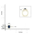 thumbnail image 4 of ANGARA Natural Oval Blue Sapphire Halo Ring with Diamond Accents in 14K Yellow Gold for Women (Size-5x3mm) | September Birthstone, Anniversary, Jewelry Gift for Women | Natural Blue Sapphire Ring, 4 of 9