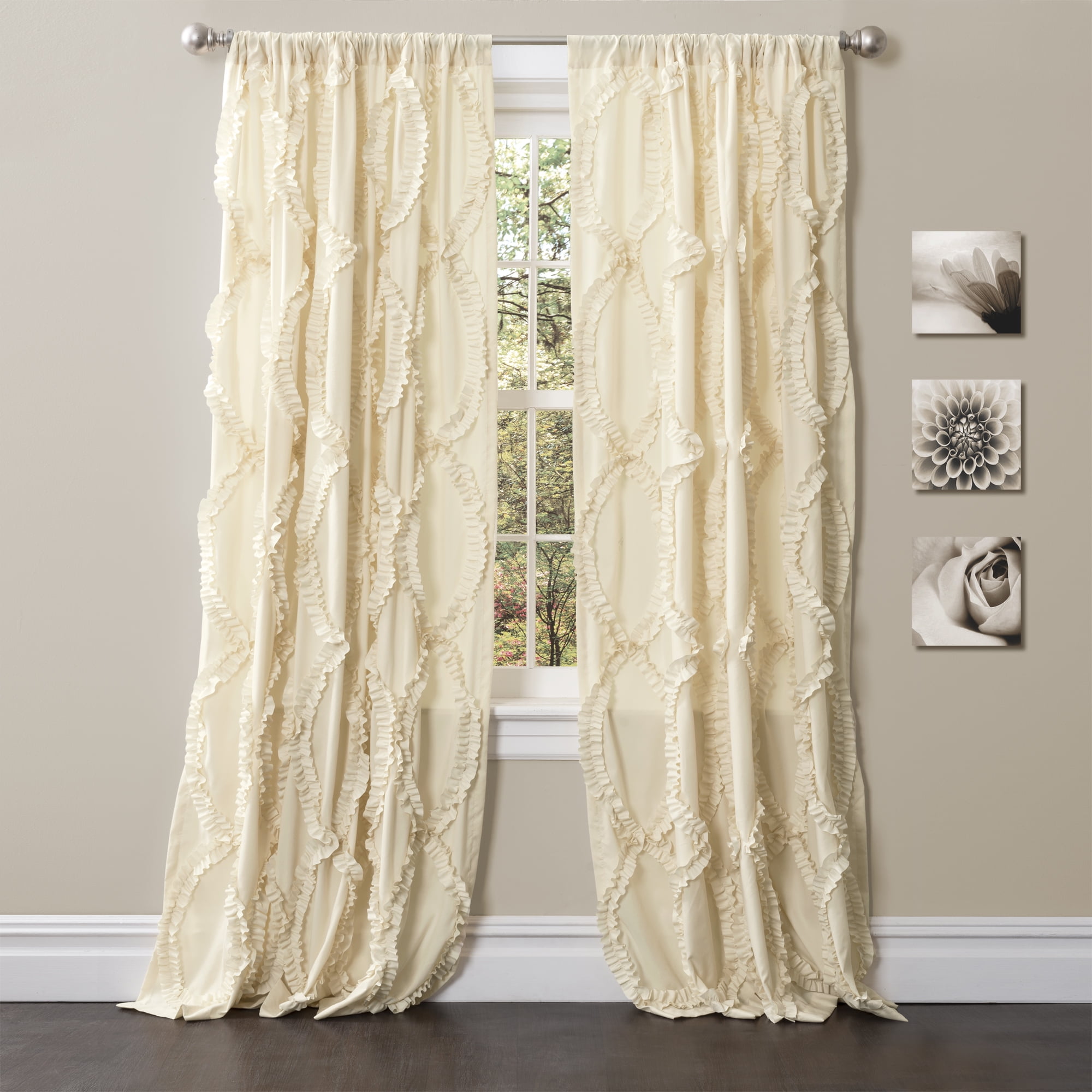 Ruffled Ribbons Curtain Panel