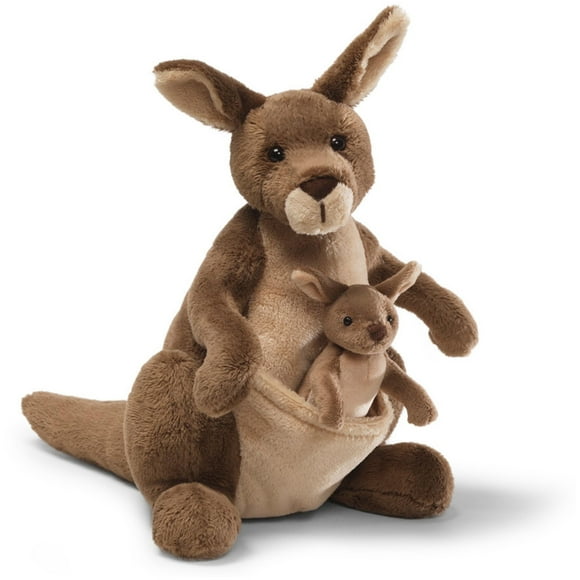 GUND Jirra Kangaroo with Removable Joey Plush, Stuffed Animal for Ages 1 and Up, Brown, 10â