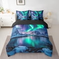 thumbnail image 2 of Manfei Teens Adults Arctic Aurora Bedding Comforter Set 7 Pieces,Nature Scenery Full Bedding Set Lightweight,Abstract Gradient Fitted Sheet Flat Sheet,Luxury Bedroom Decor,Reversible, 2 of 8